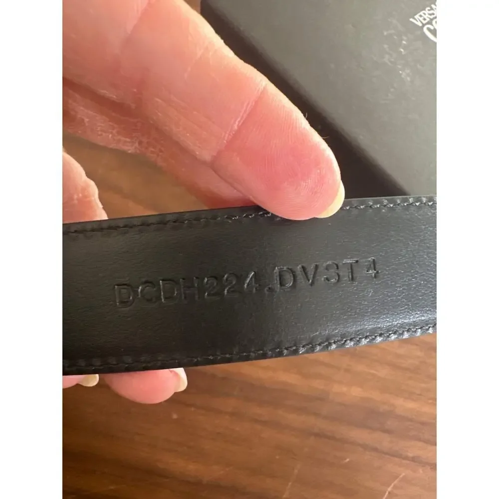 NWT Versace Virtus Barocco Print Leather Belt Size 80/32